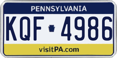 PA license plate KQF4986