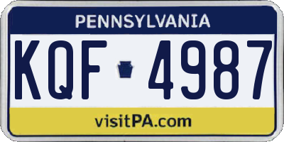 PA license plate KQF4987