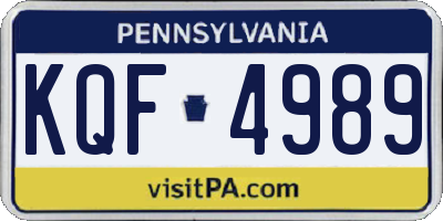 PA license plate KQF4989