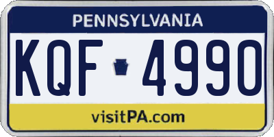 PA license plate KQF4990