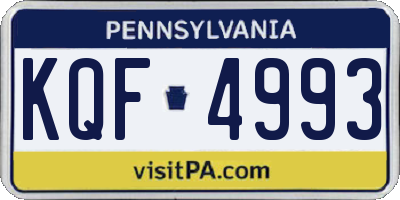 PA license plate KQF4993