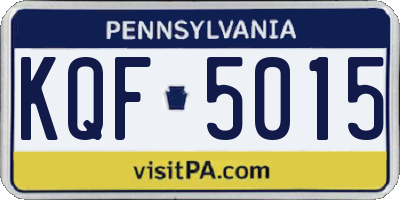 PA license plate KQF5015