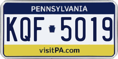 PA license plate KQF5019