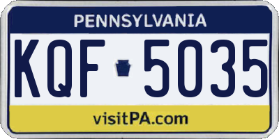 PA license plate KQF5035