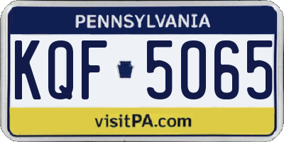 PA license plate KQF5065