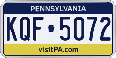 PA license plate KQF5072