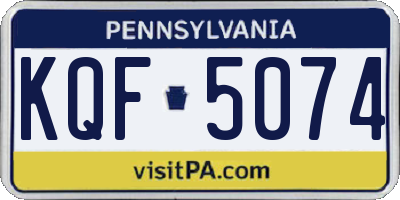 PA license plate KQF5074
