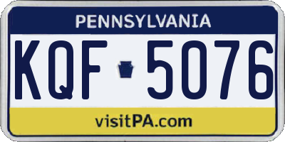 PA license plate KQF5076