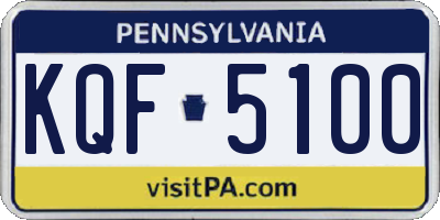 PA license plate KQF5100