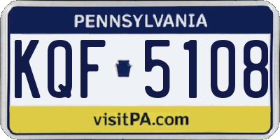 PA license plate KQF5108
