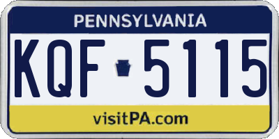 PA license plate KQF5115