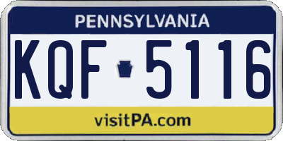 PA license plate KQF5116
