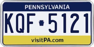 PA license plate KQF5121