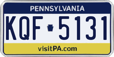 PA license plate KQF5131