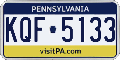 PA license plate KQF5133