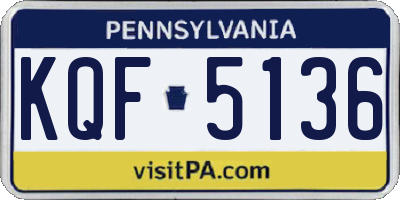 PA license plate KQF5136