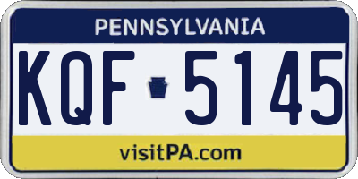 PA license plate KQF5145