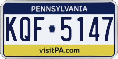 PA license plate KQF5147