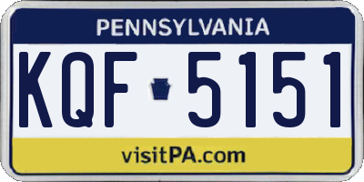 PA license plate KQF5151