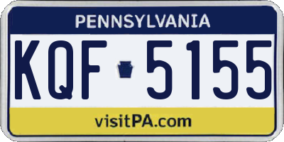 PA license plate KQF5155