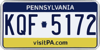 PA license plate KQF5172