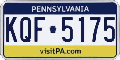 PA license plate KQF5175