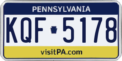 PA license plate KQF5178