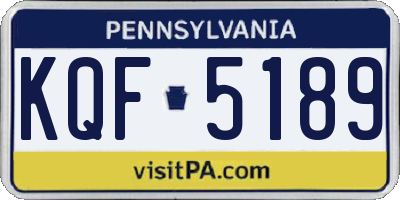PA license plate KQF5189