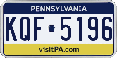 PA license plate KQF5196