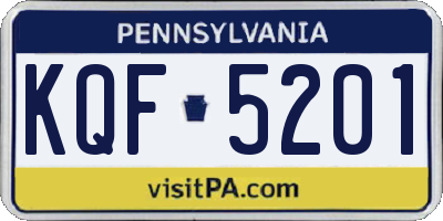 PA license plate KQF5201
