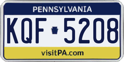 PA license plate KQF5208