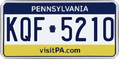 PA license plate KQF5210