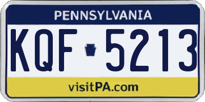 PA license plate KQF5213