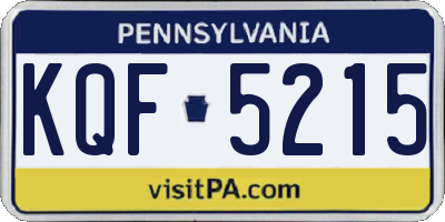 PA license plate KQF5215
