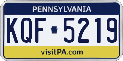 PA license plate KQF5219