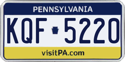 PA license plate KQF5220