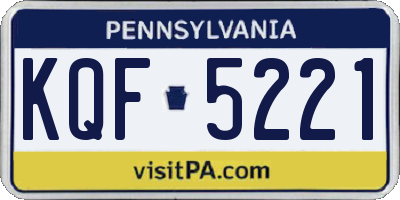 PA license plate KQF5221