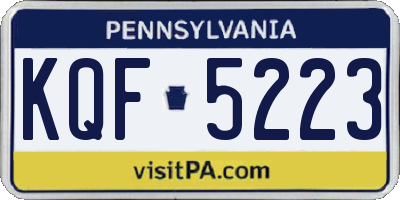 PA license plate KQF5223