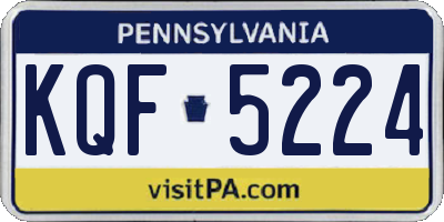 PA license plate KQF5224