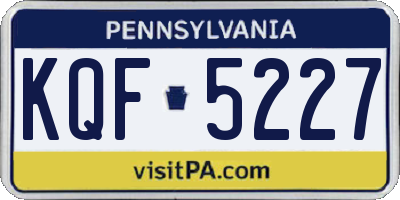 PA license plate KQF5227