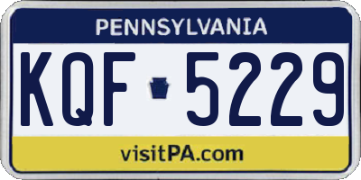 PA license plate KQF5229