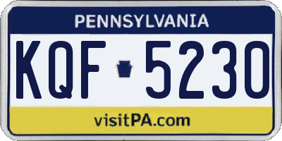 PA license plate KQF5230