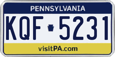 PA license plate KQF5231