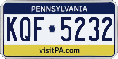 PA license plate KQF5232
