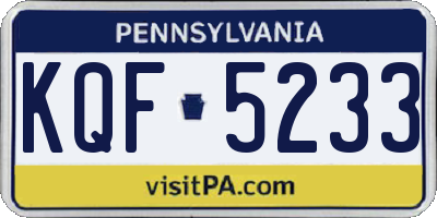 PA license plate KQF5233