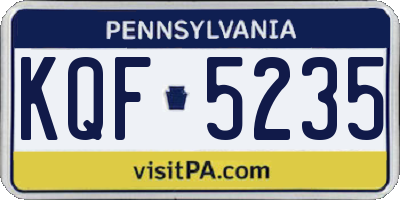 PA license plate KQF5235
