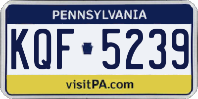 PA license plate KQF5239