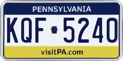 PA license plate KQF5240