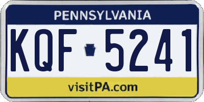 PA license plate KQF5241