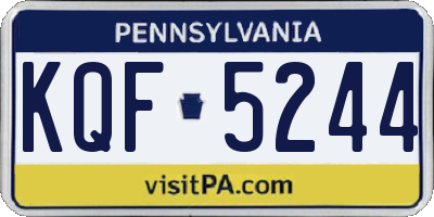 PA license plate KQF5244
